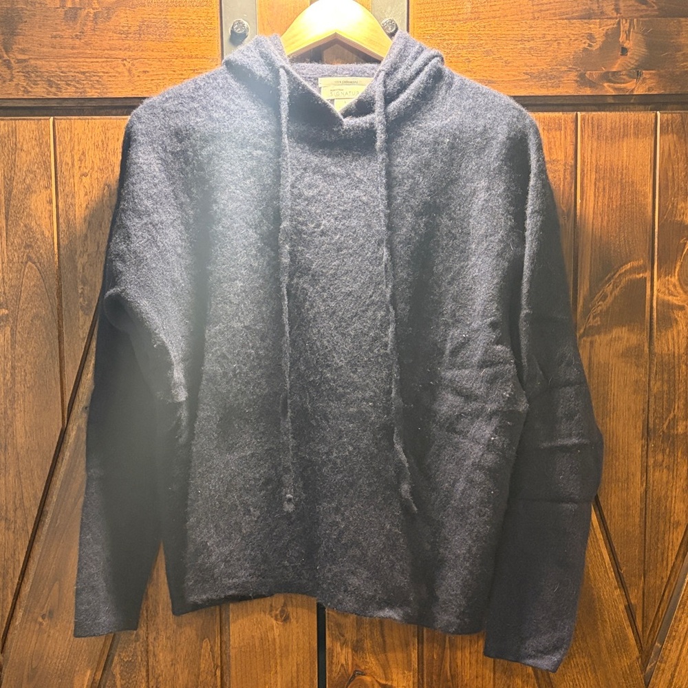 Nordstrom Navy Blue Cashmere Hoodie